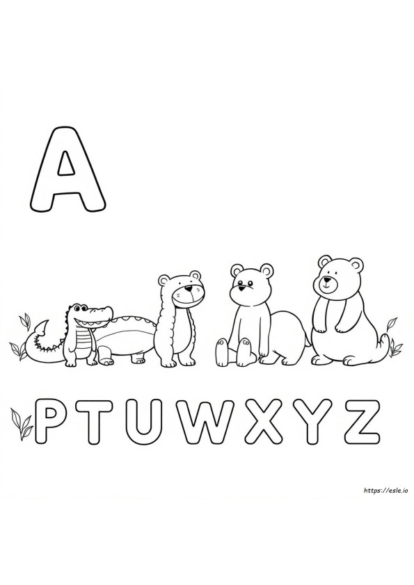 Pagini De Colorat Cu Alfabetul Și Animale De La Zoo