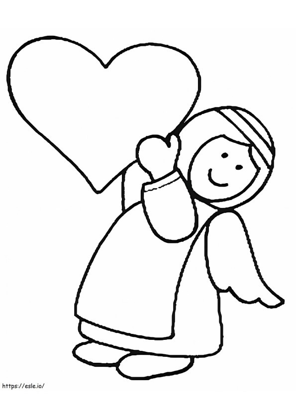 Angel And Heart coloring page