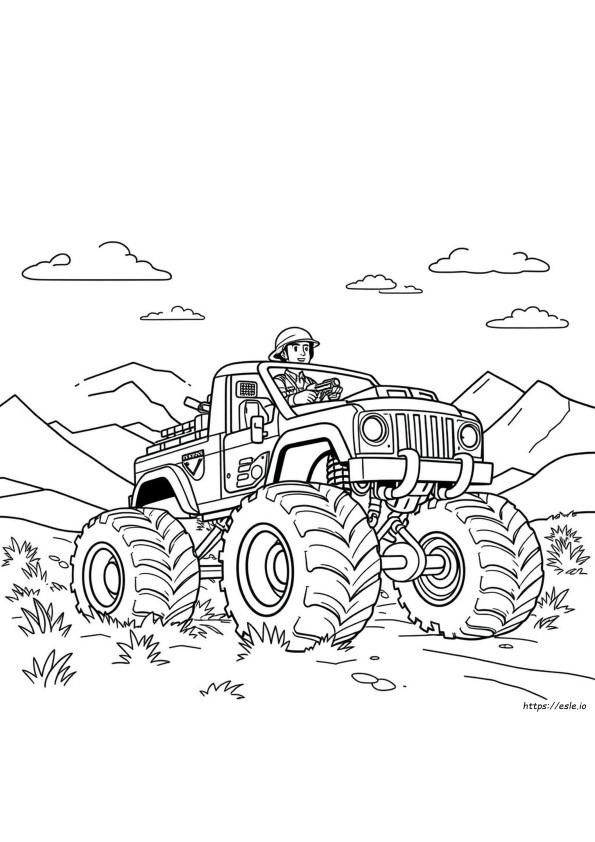 Soldaat Fortuin Monstertruck Kleurplaat