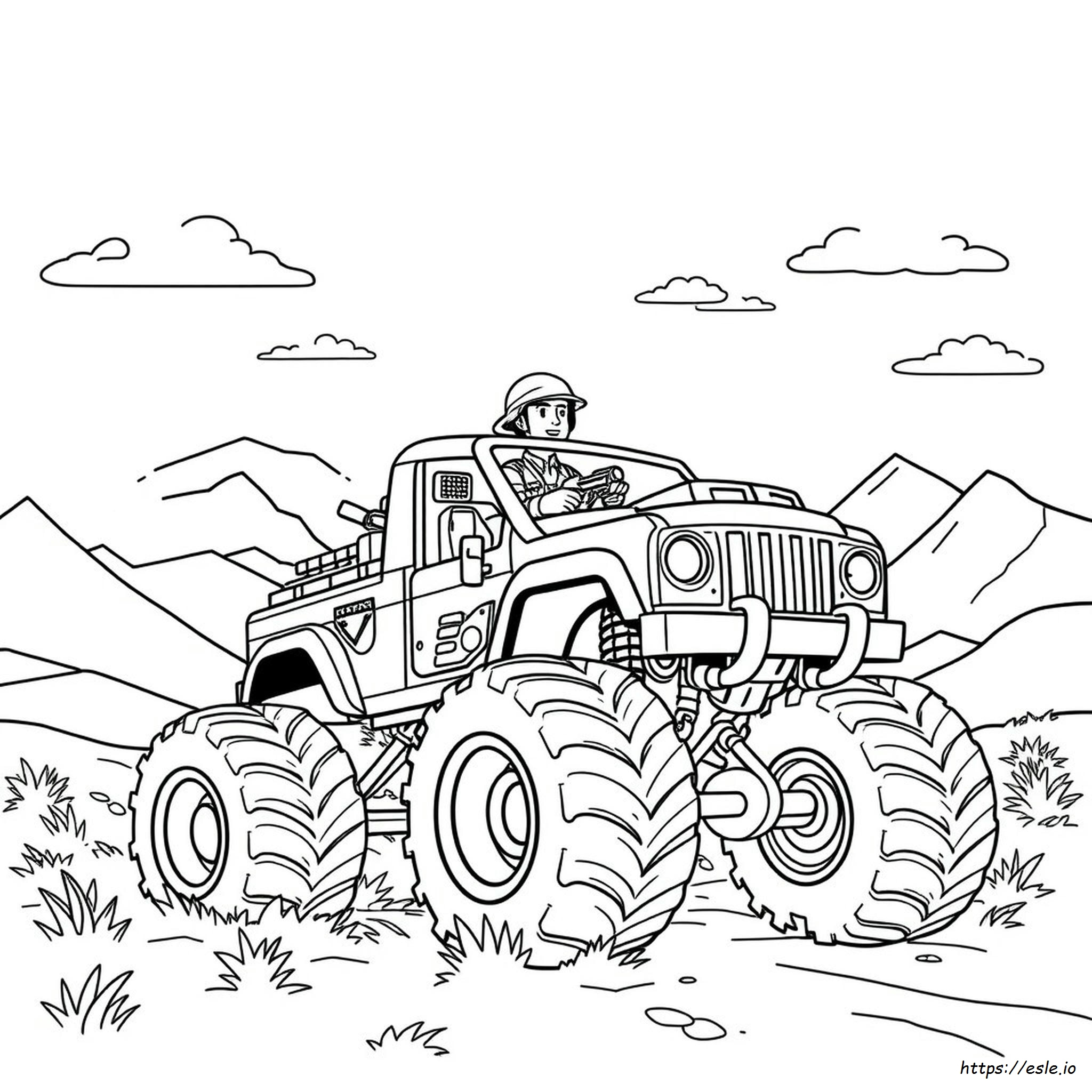 Soldier Fortune Monster Truck Coloring Page