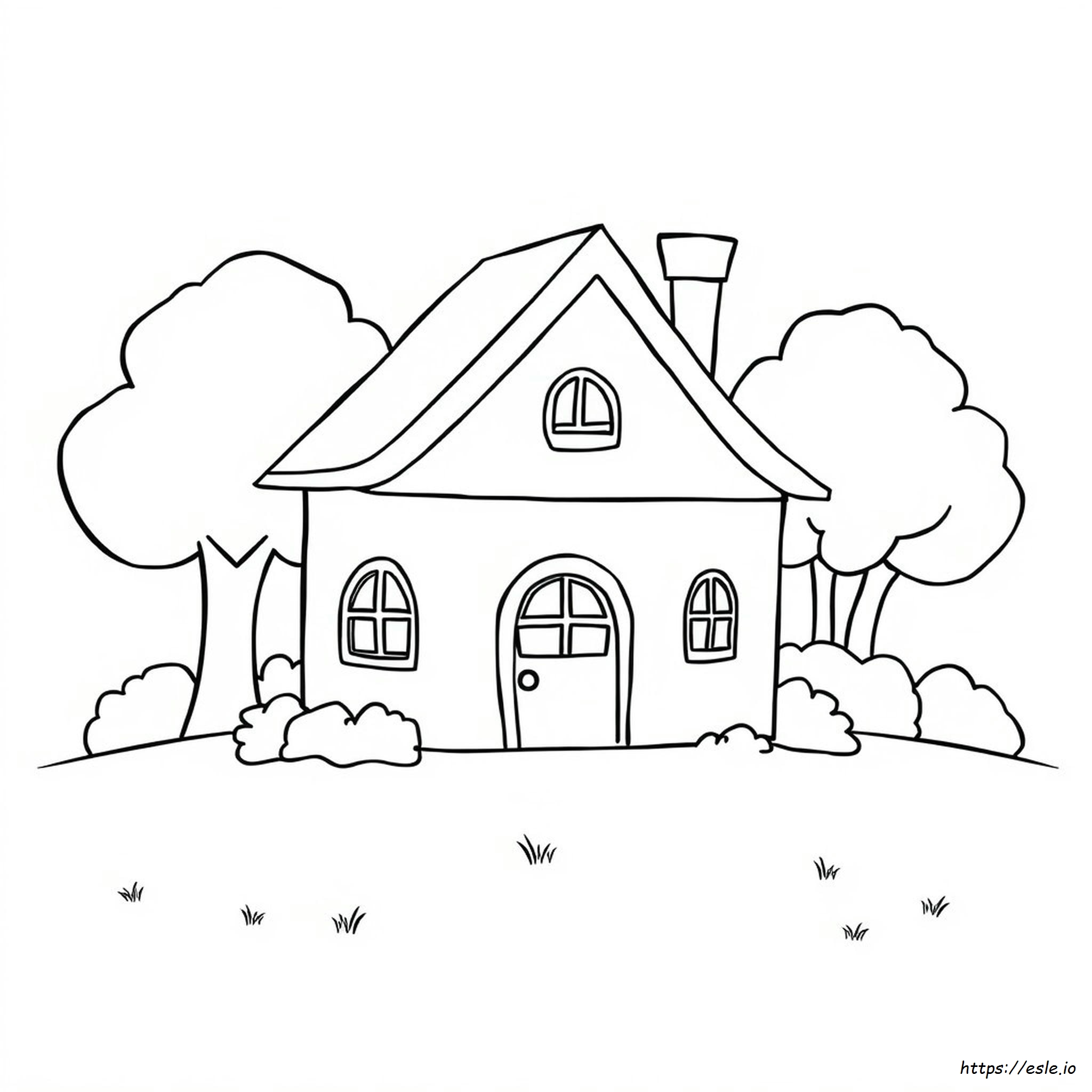 Cartoon House Coloring Pages