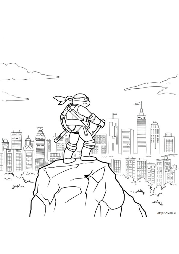 Tulostettavat Mikey Rise Of The Tmnt Värityskuvat