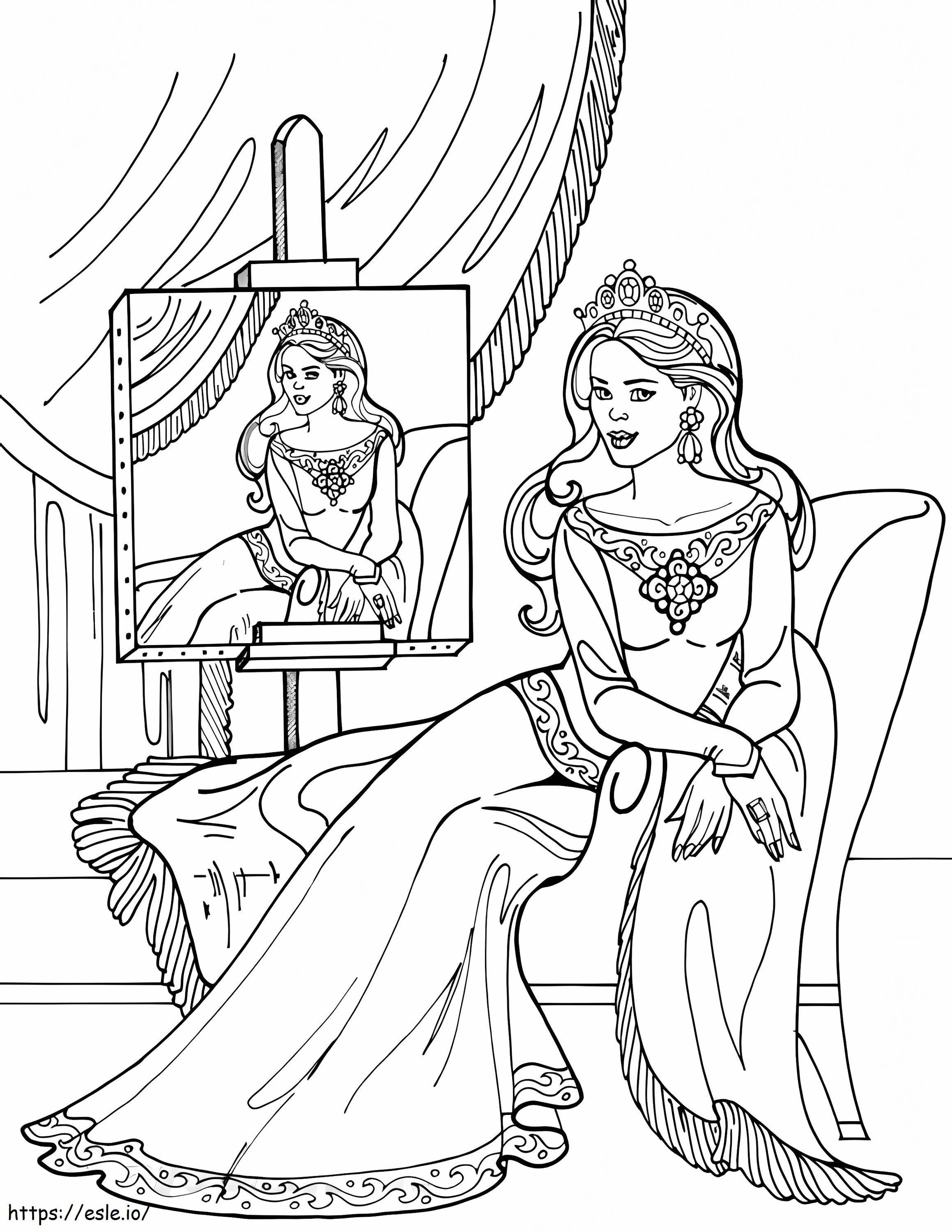 Obraz księżniczki Leonory kolorowanka