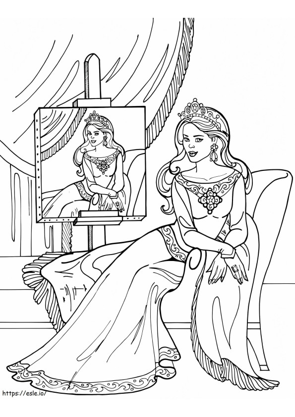 Prinsessa Leonora kuva värityskuva