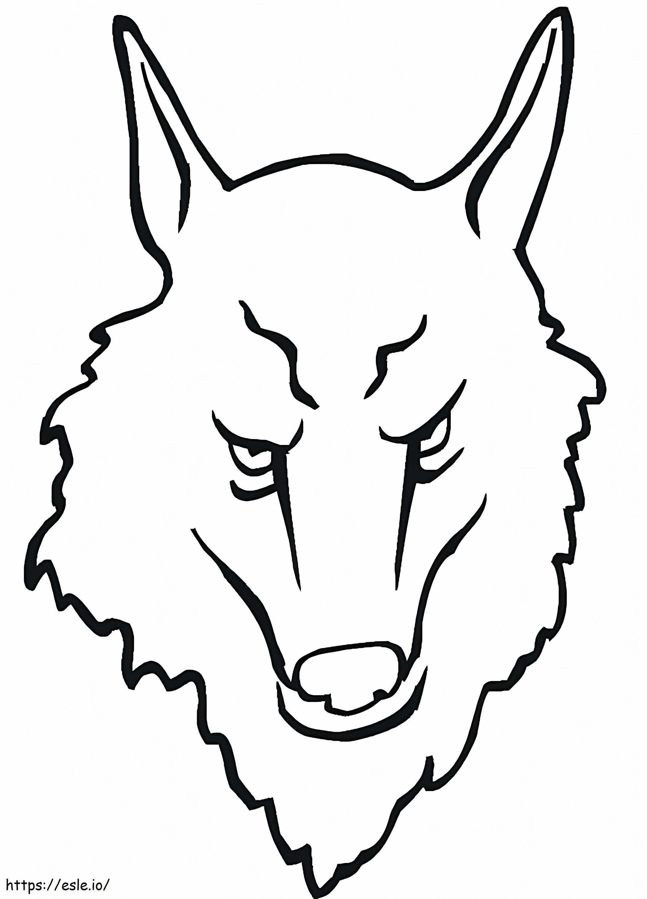Coloriage Tête de loup à imprimer dessin