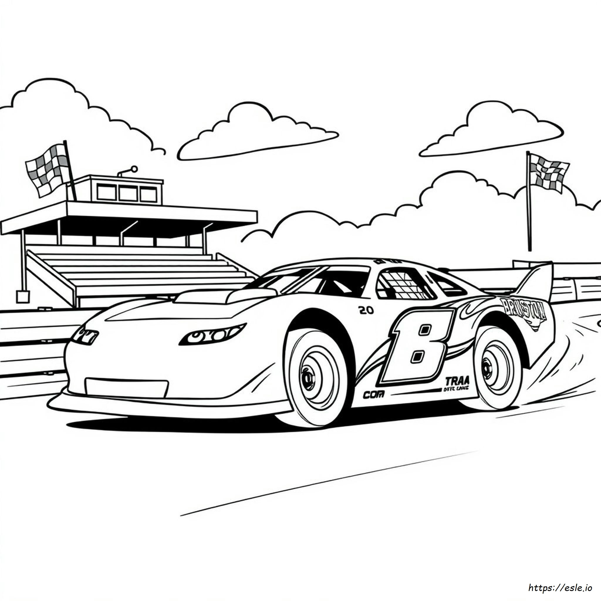 Kleurplaten Van Late Model Raceauto's kleurplaat
