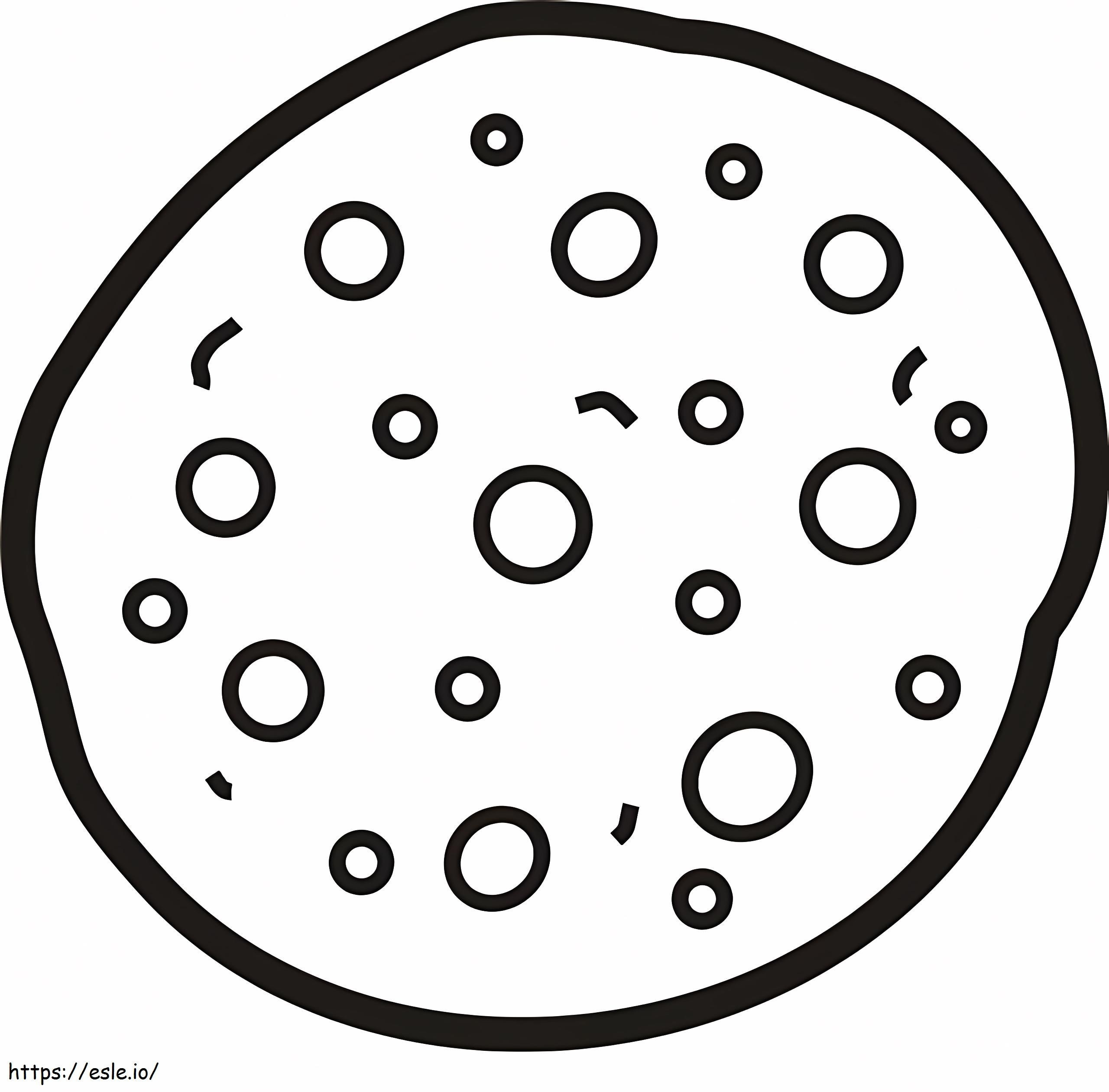 Simple Chocolate Chip Cookie coloring page