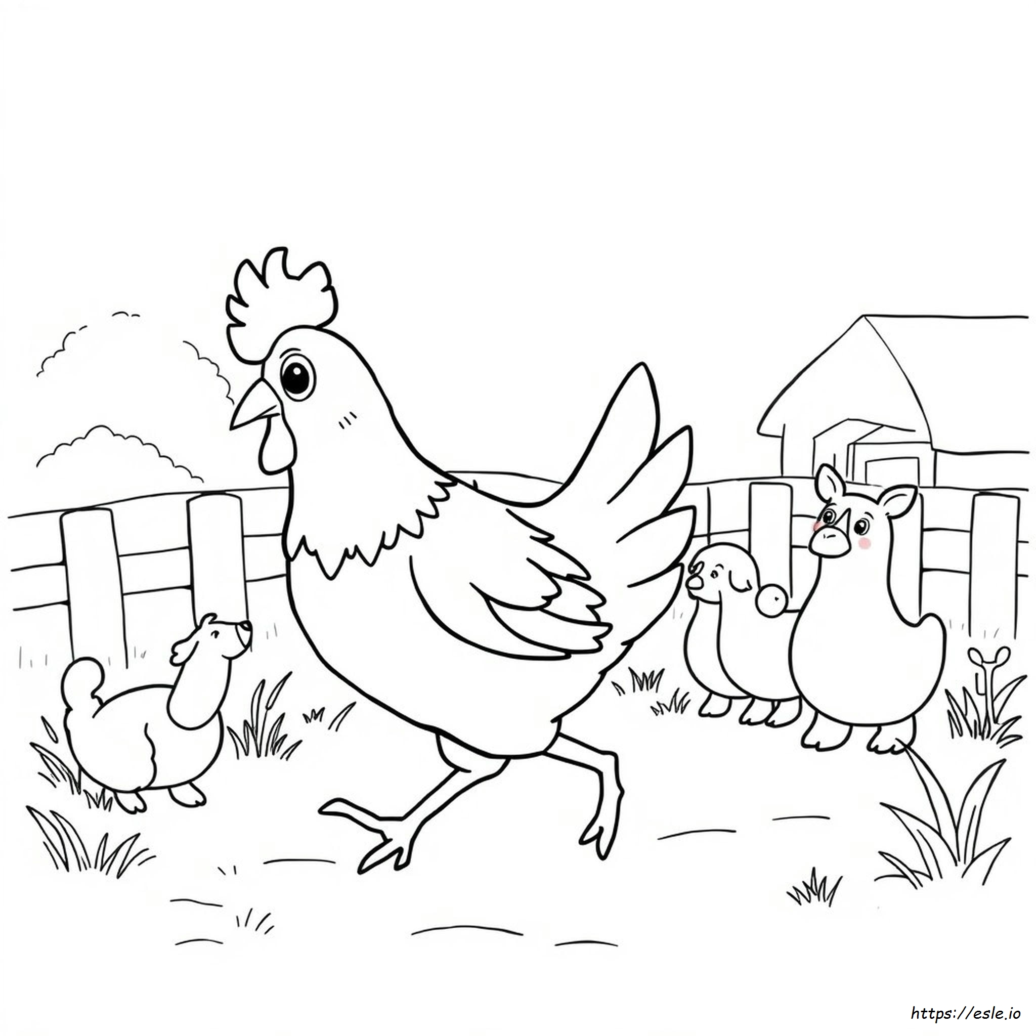 Little Red Hen Coloring Sheet