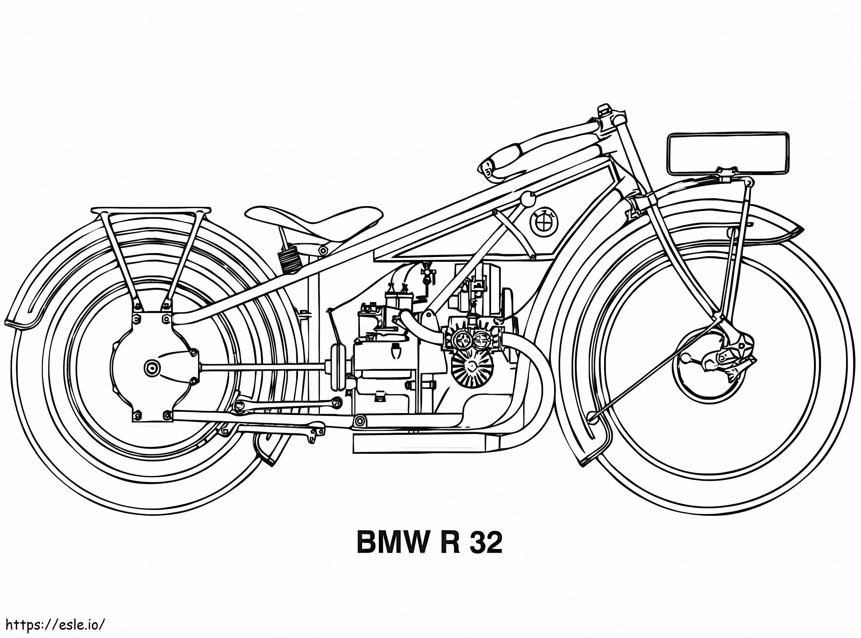 Sepeda Motor BMW R32 Gambar Mewarnai