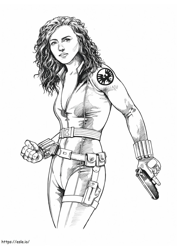 Agent Black Widow coloring page