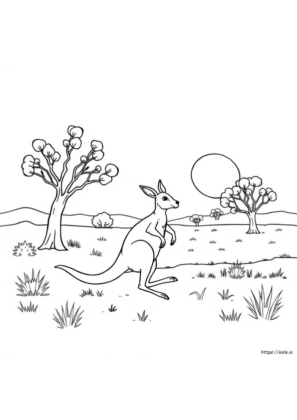 Red Kangaroo Coloring Page