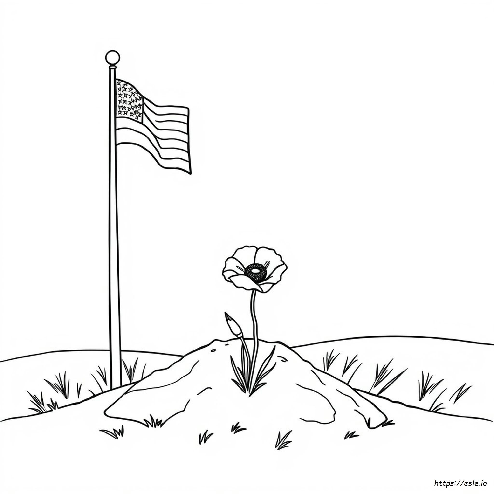Poppy Coloring Page Memorial Day