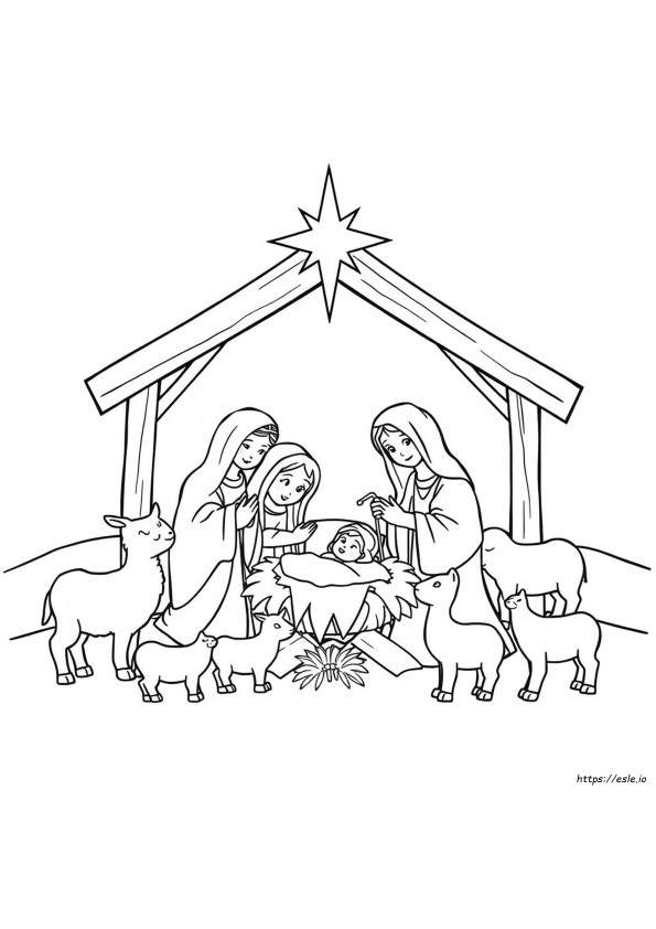 Gambar Mewarnai Cerita Natal Alkitab