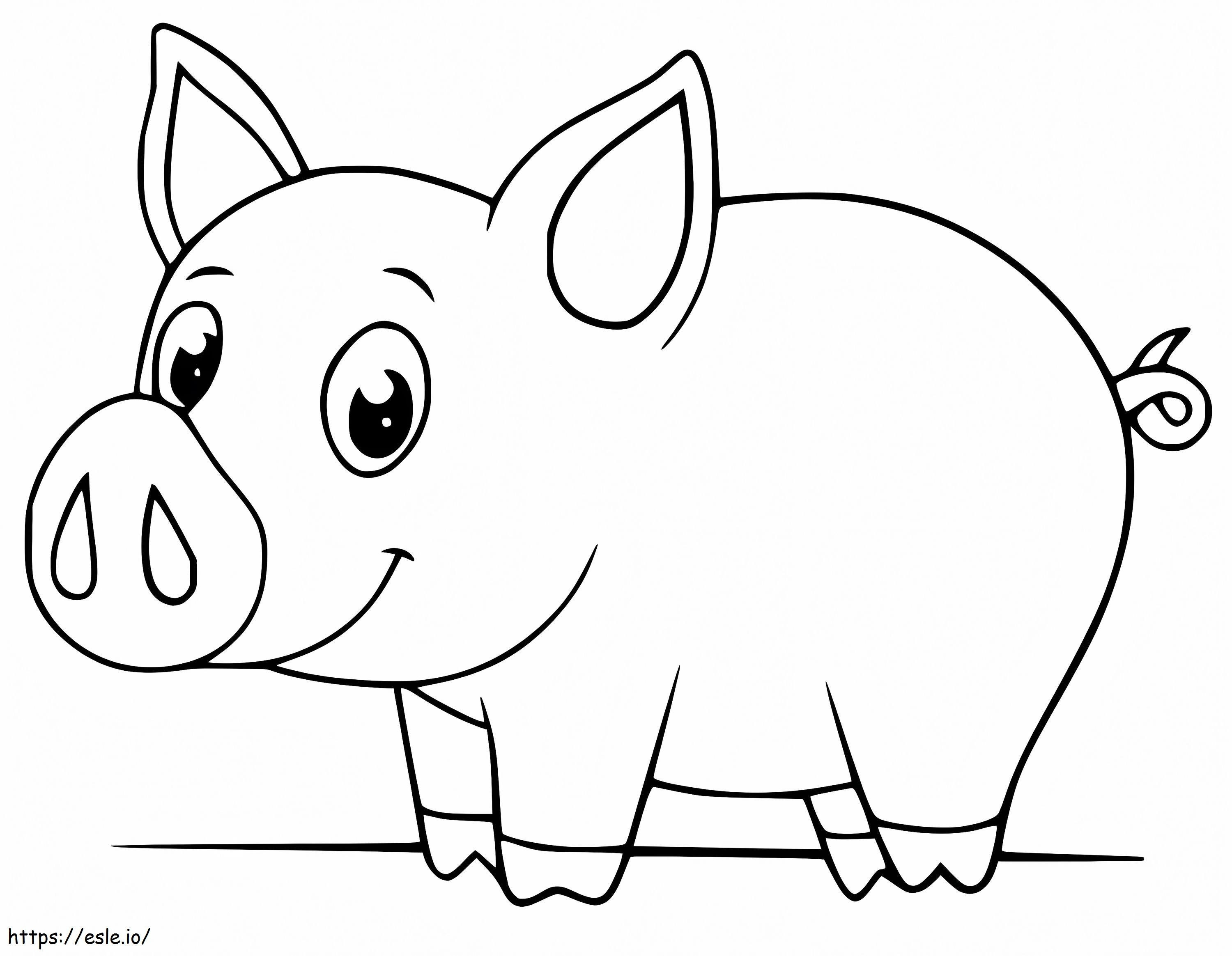 Tulostettava Baby Pig värityskuva