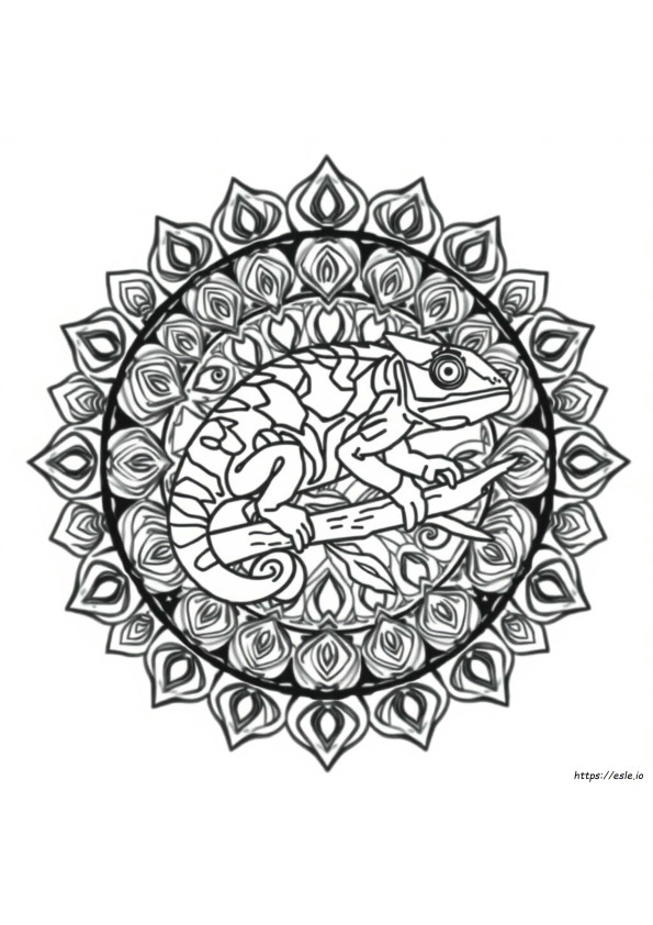 Mandala De Camaleón Para Colorear