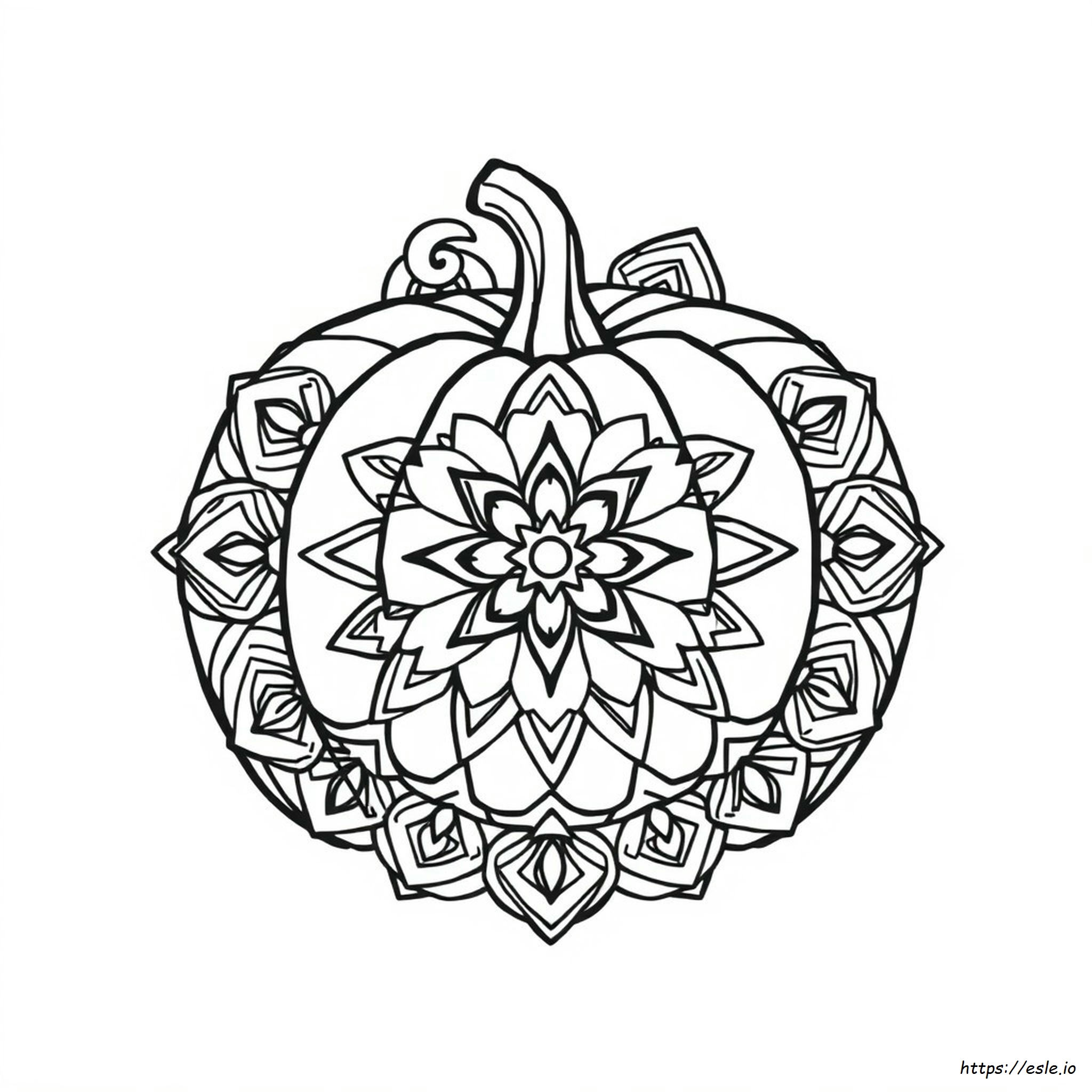 Pumpkin Mandala Coloring Page