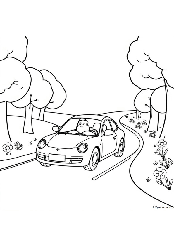 Eenvoudige Auto Kleurplaat