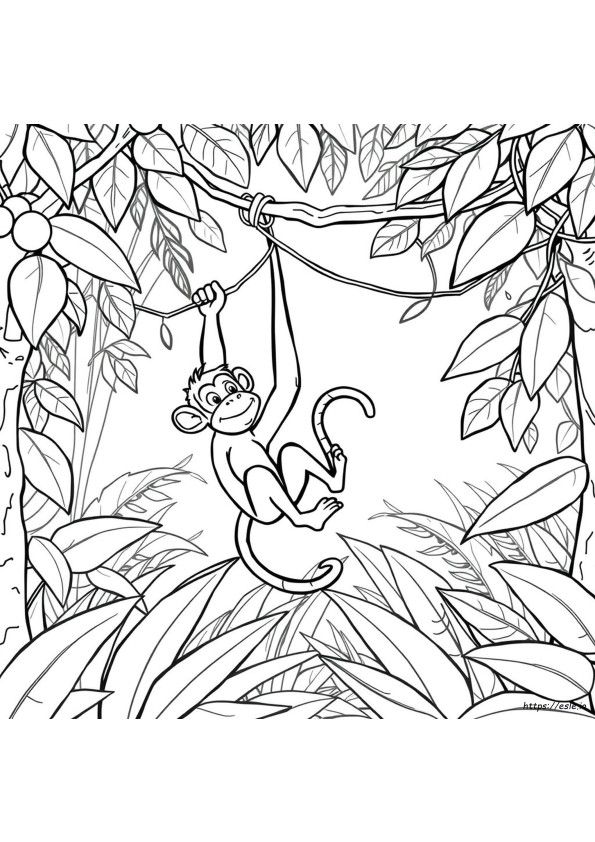 A Monkey Coloring Page