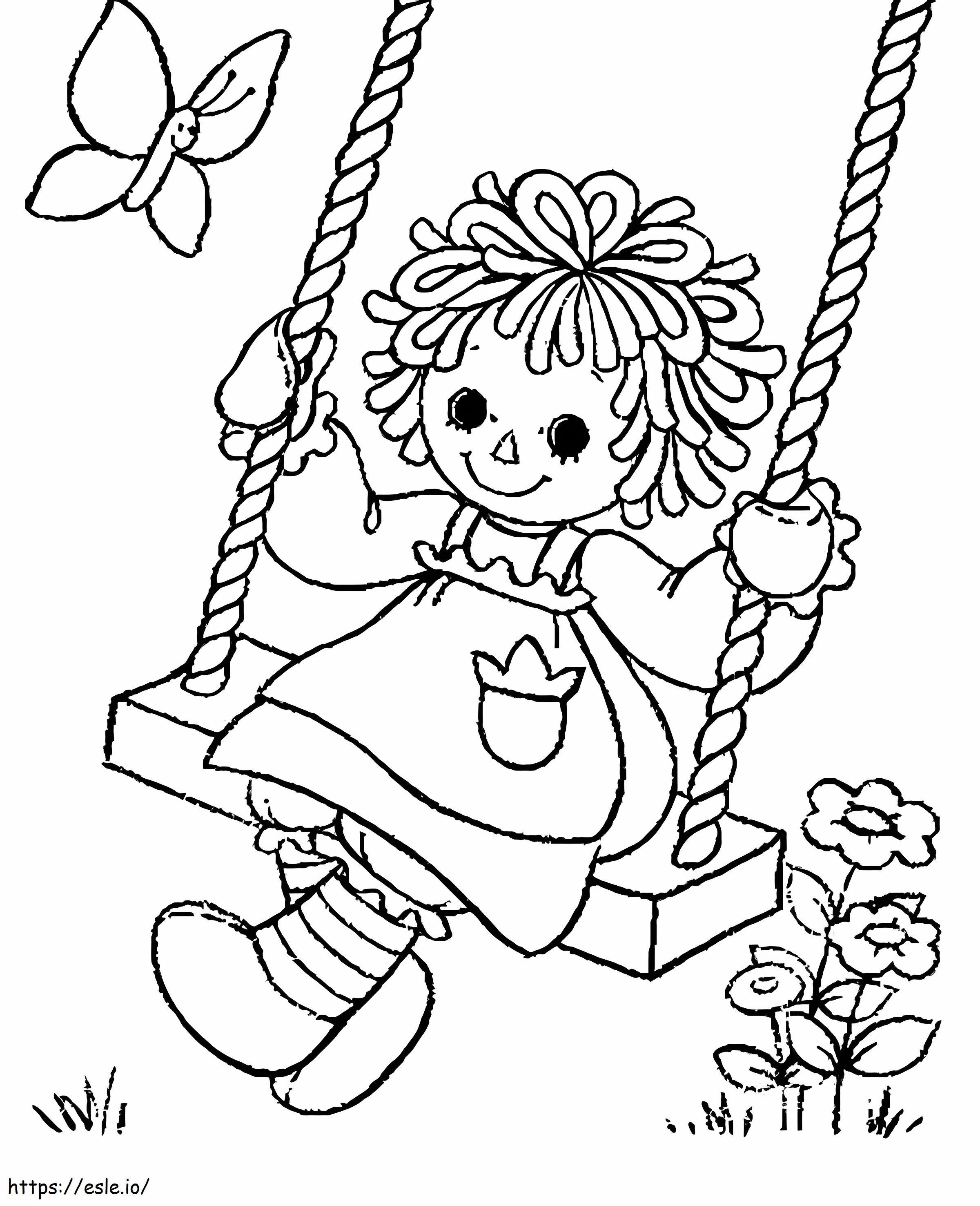 Doll On A Swing coloring page