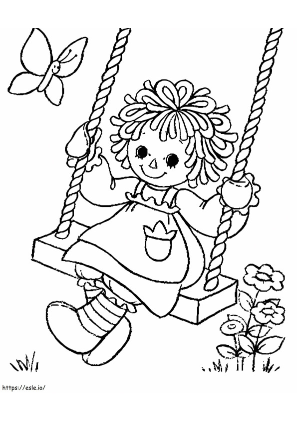 Doll On A Swing coloring page