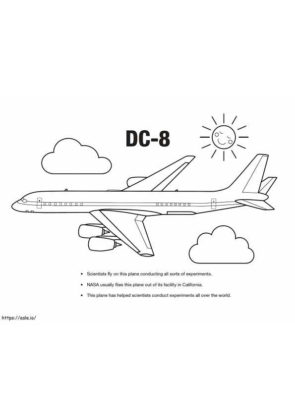 DC 8 航空機 ぬりえ - 塗り絵