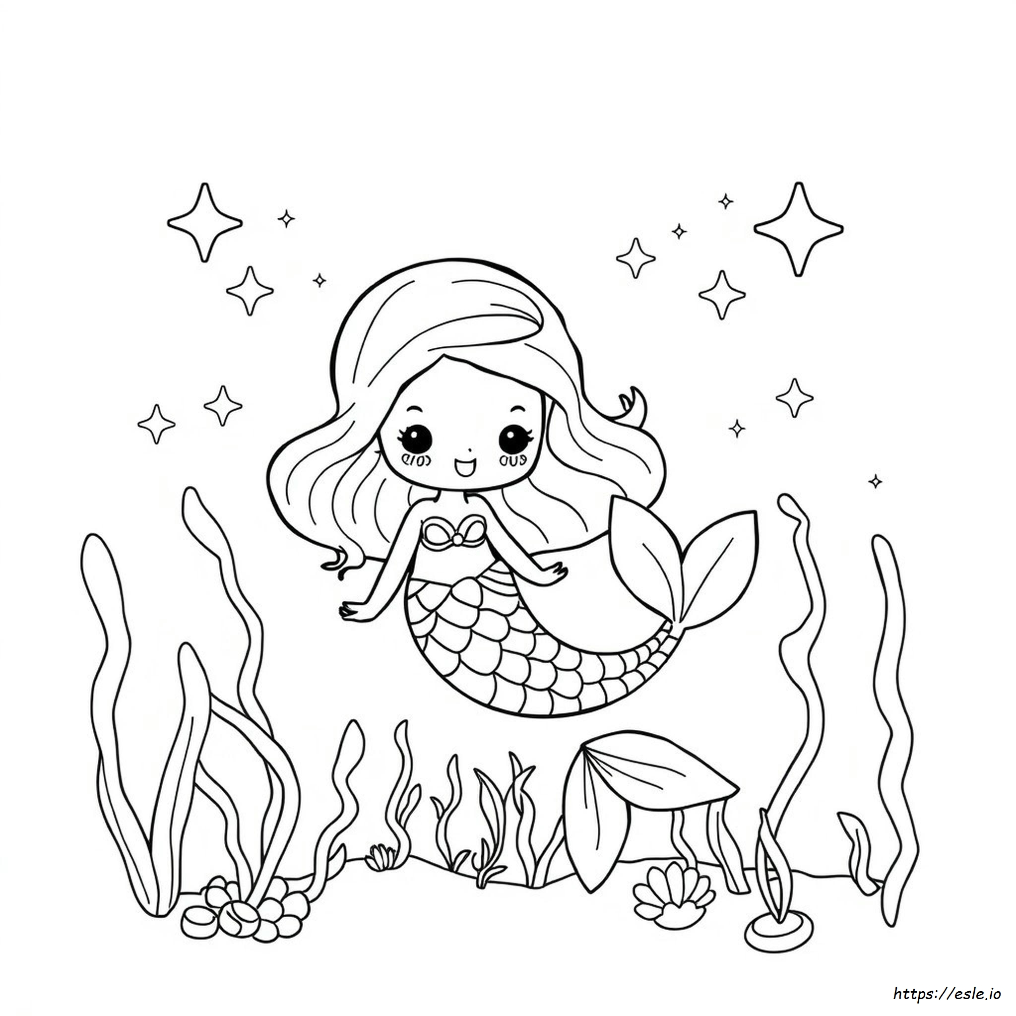 Merenda Kawaii Sirena Carine Da Colorare