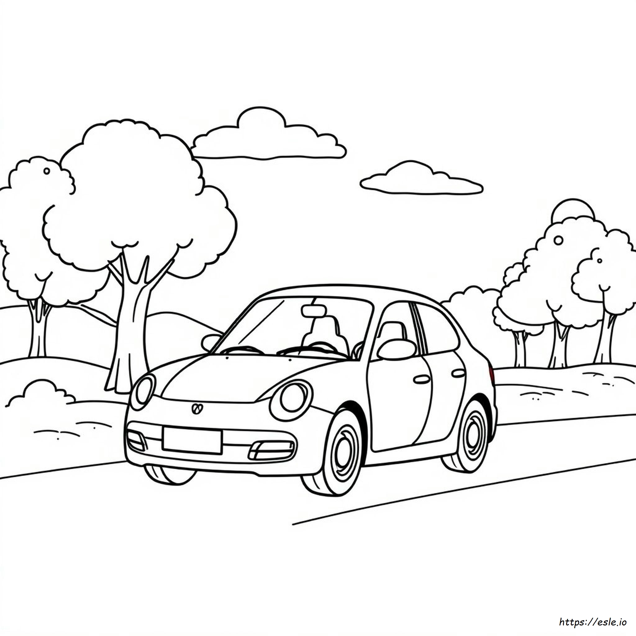 Hoja Para Colorear De Coche Imprimible