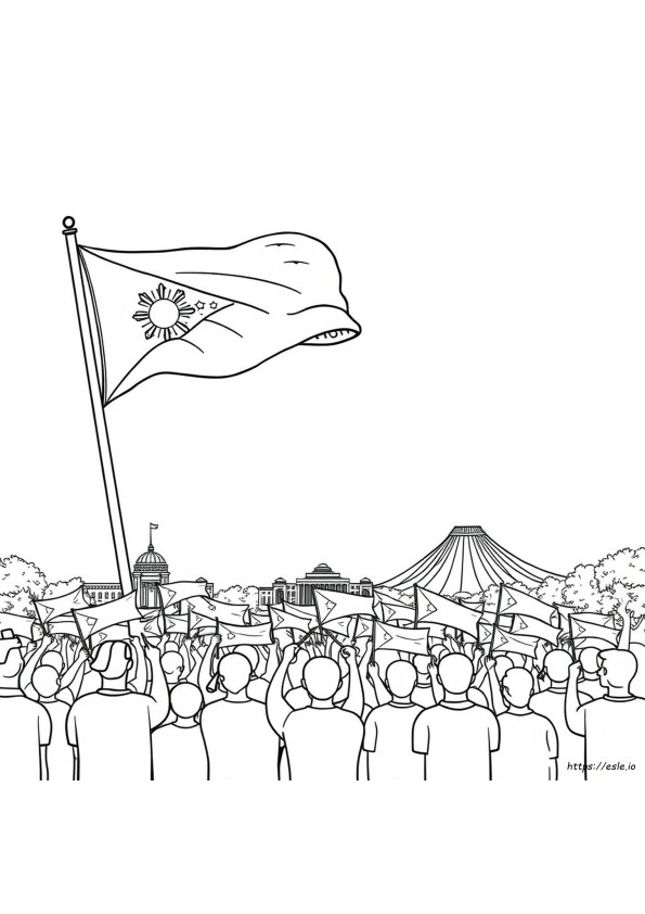 Bendera Gambar Mewarnai Tradisional Filipino