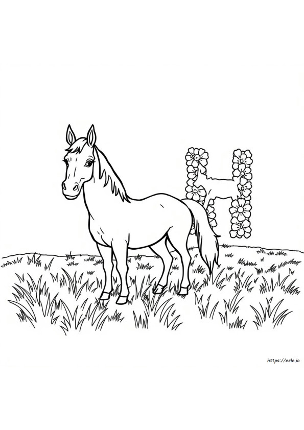H Untuk Horse Gambar Mewarnai