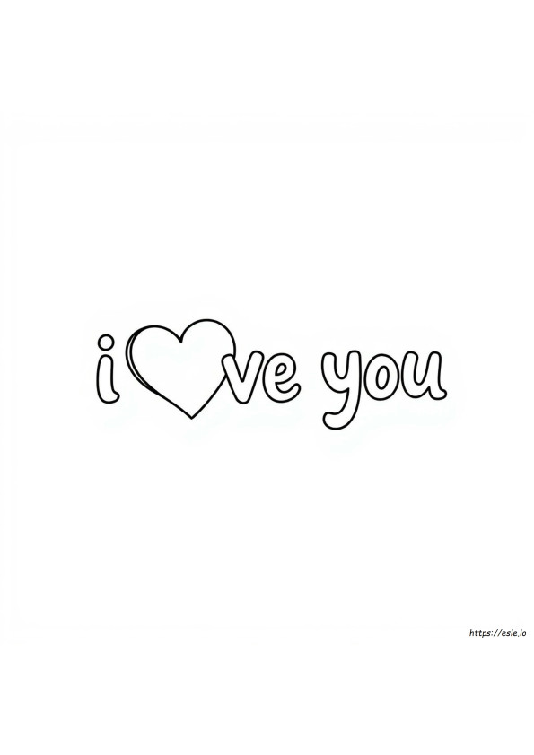 I Love You Colouring In