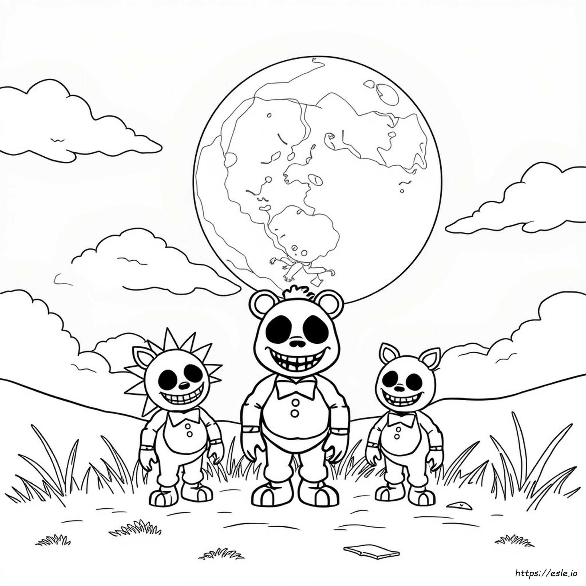 Sun And Moon Fnaf Coloring Pages