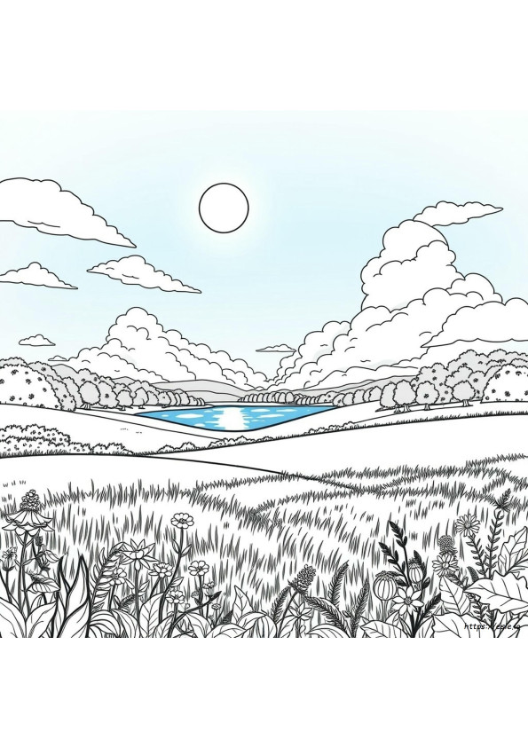 Gambar Mewarnai Pemandangan Dewasa