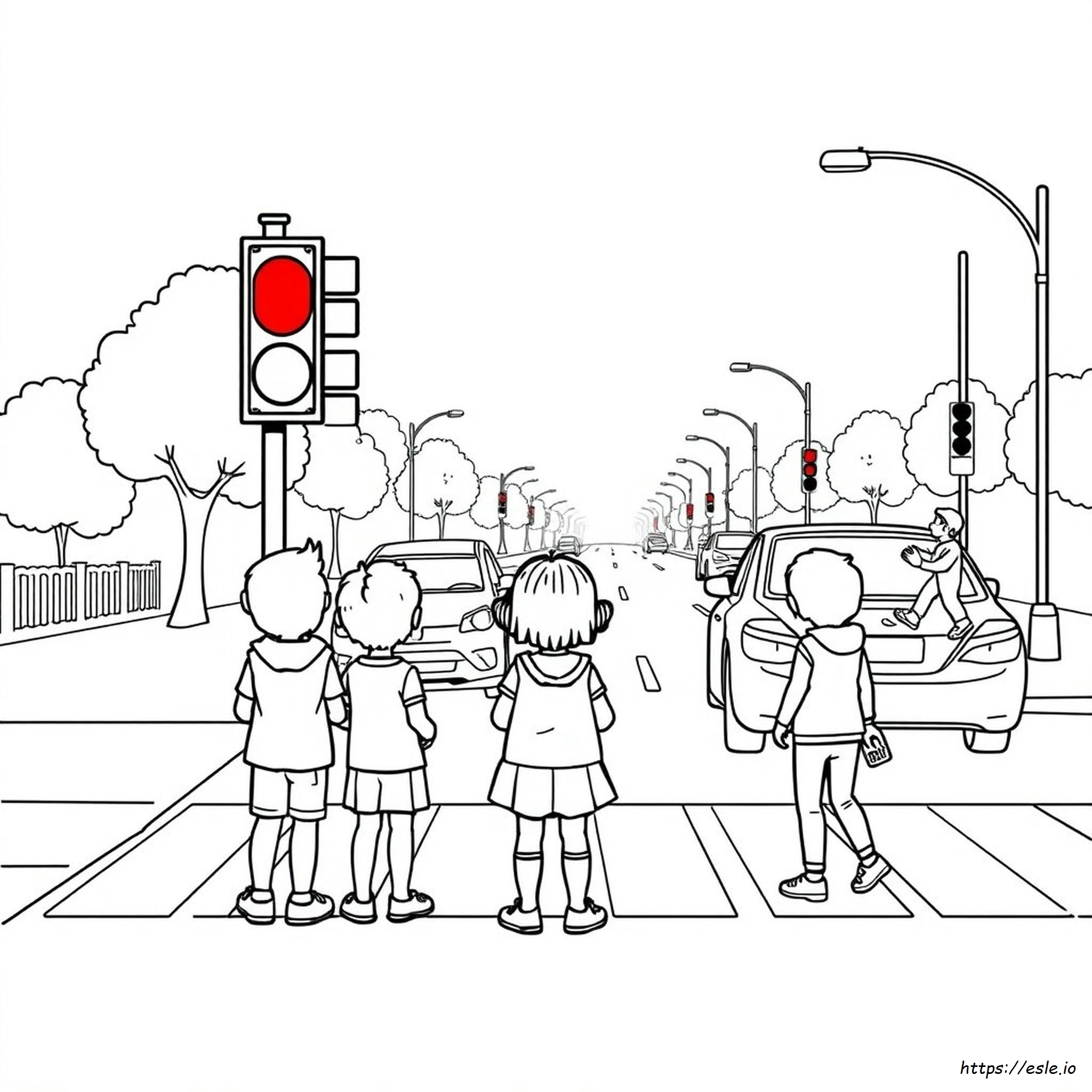 Crosswalk Printable Road Safety Colouring Pages