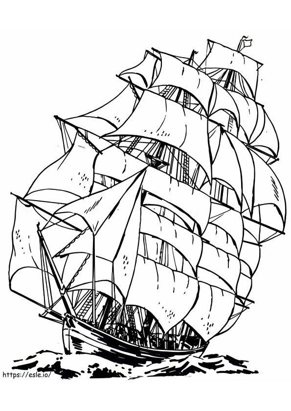 Koele boot kleurplaat