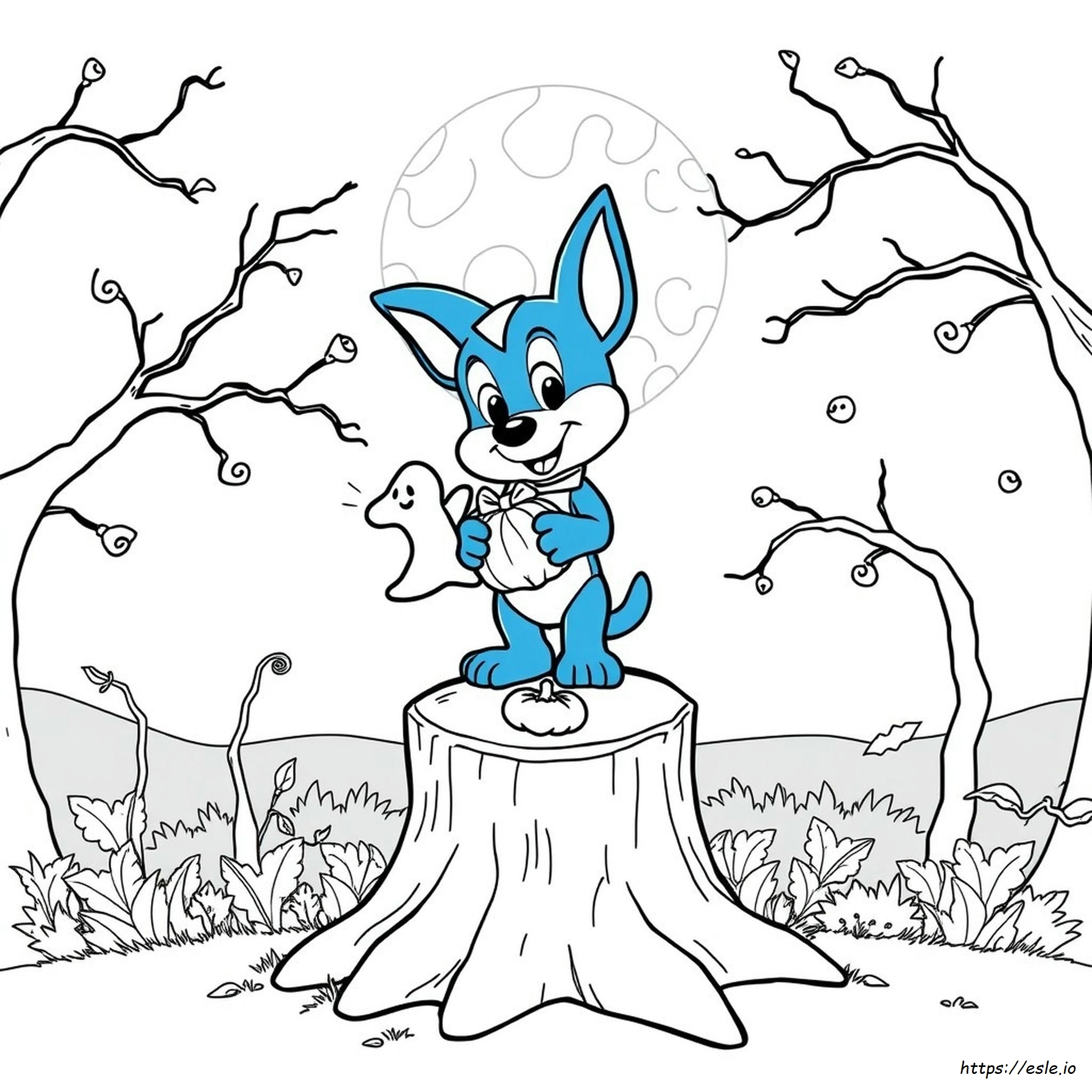 Bluey Cadılar Bayramı Boyama Sayfaları Yazdırılabilir