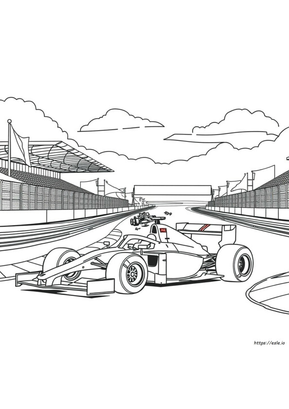 F1 Car Colouring Pages