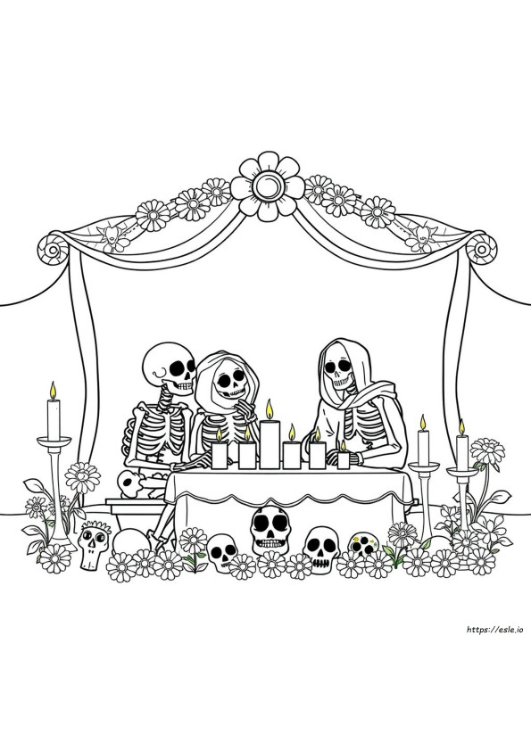 Halaman Mewarnai Dia De Los Muertos Untuk Dewasa