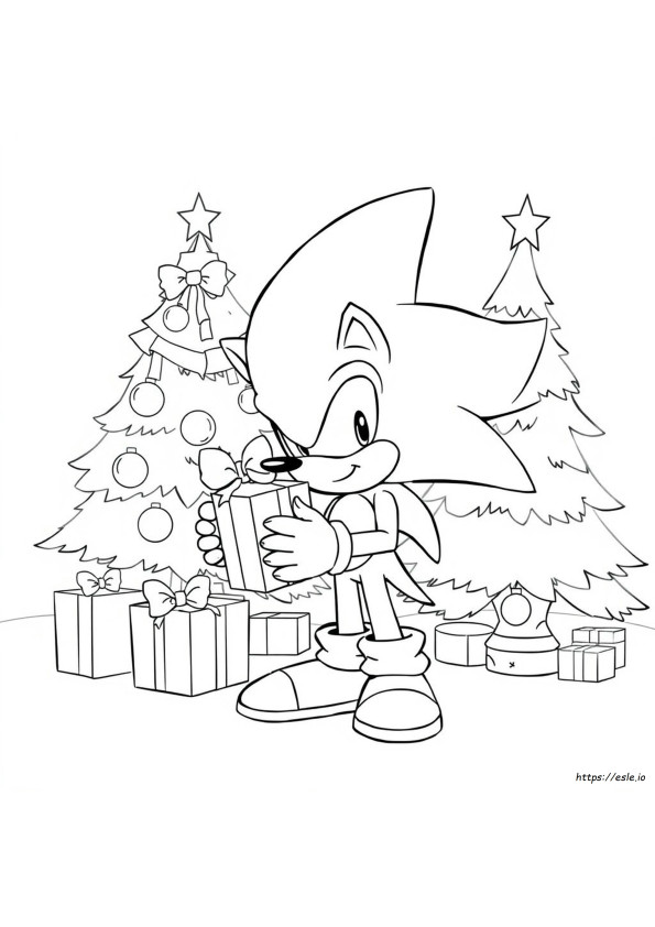 Christmas Sonic Coloring Sheet