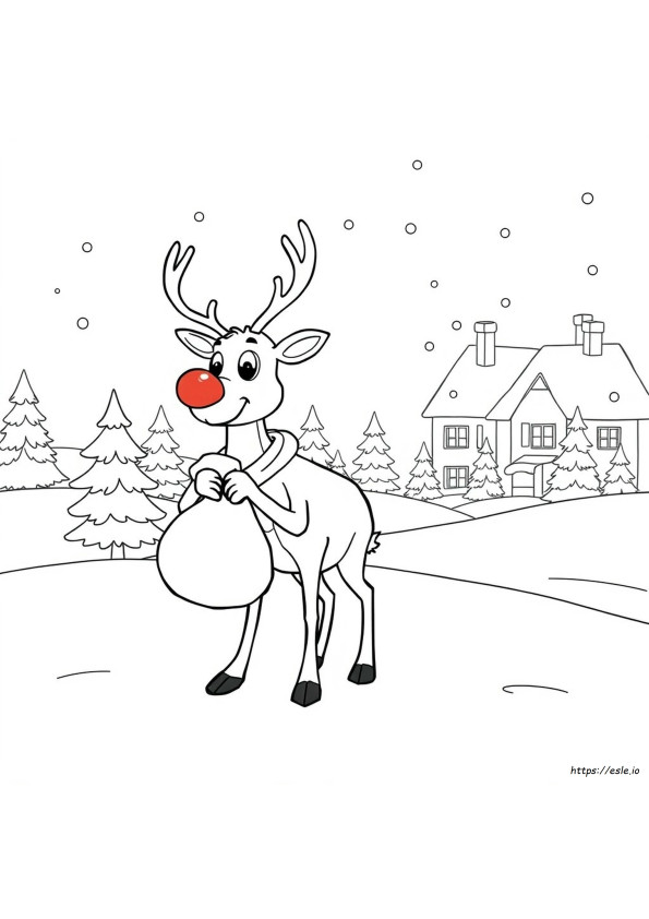 Rudolph Gambar Mewarnai Dapat Dicetak