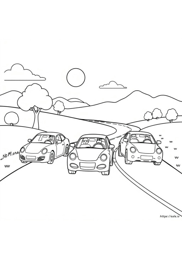 Mobil Tiga Gambar Mewarnai