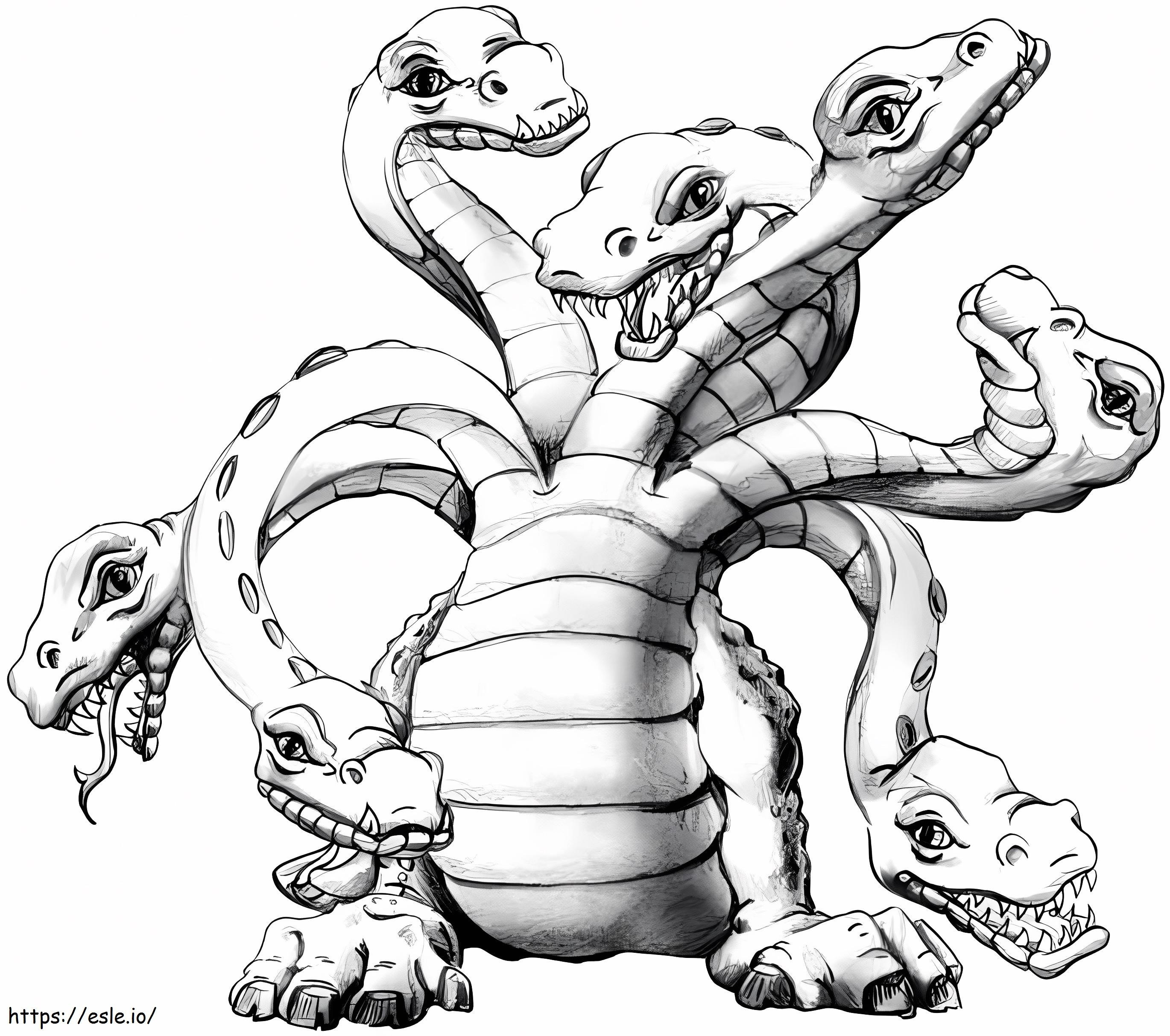 Cartoon Hydra coloring page