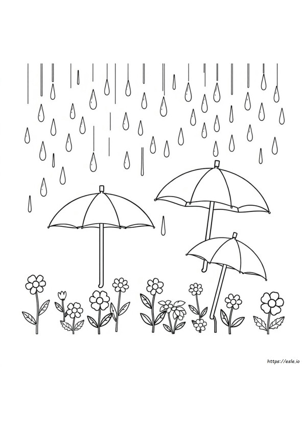 Regen Ausmalbilder