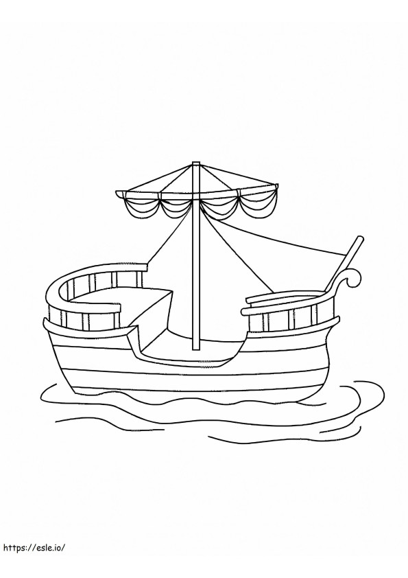 Cute Boat coloring page