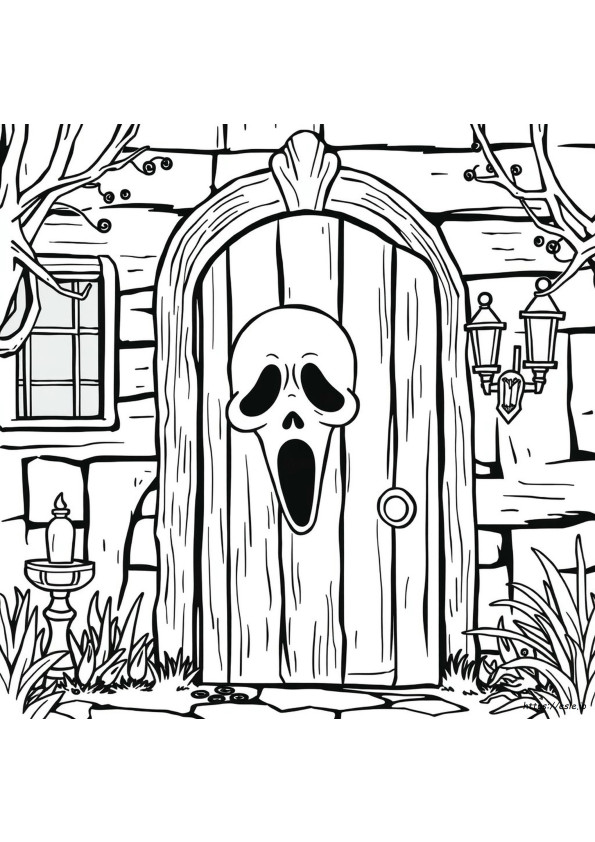 Ghostface Mask Coloring Page