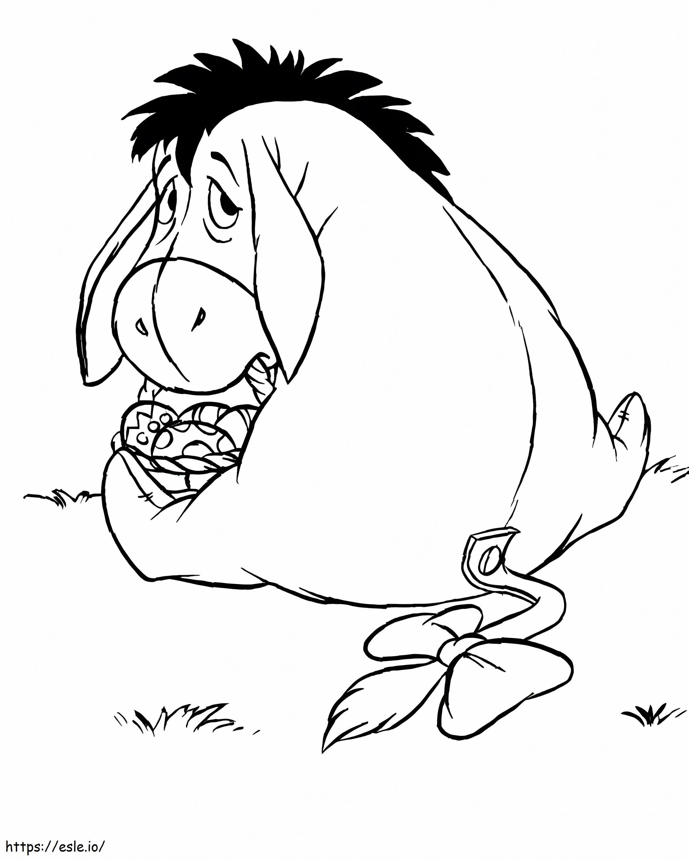 Eeyore With Easter Basket coloring page