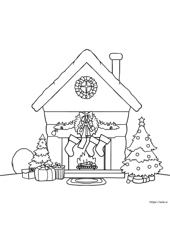 Colouring Christmas House