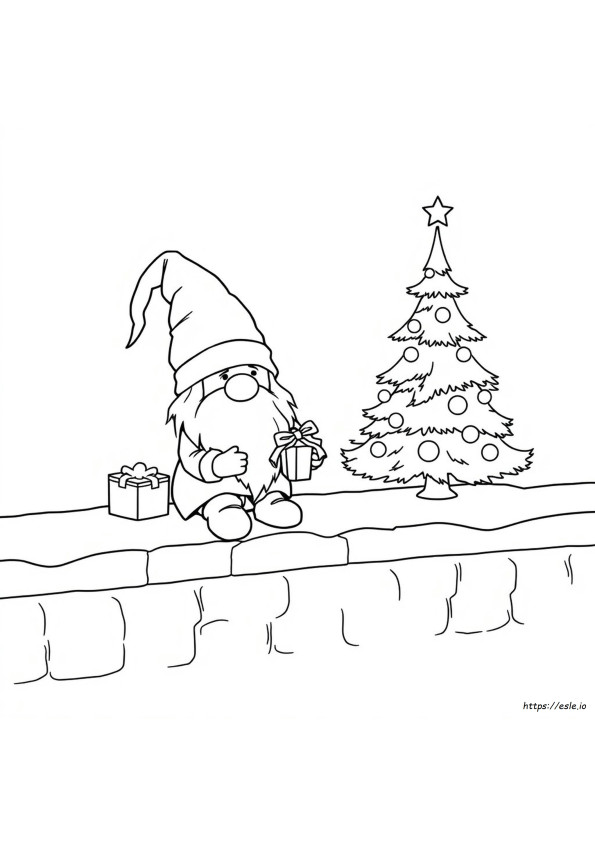 Christmas Gnome Coloring Pages Printable