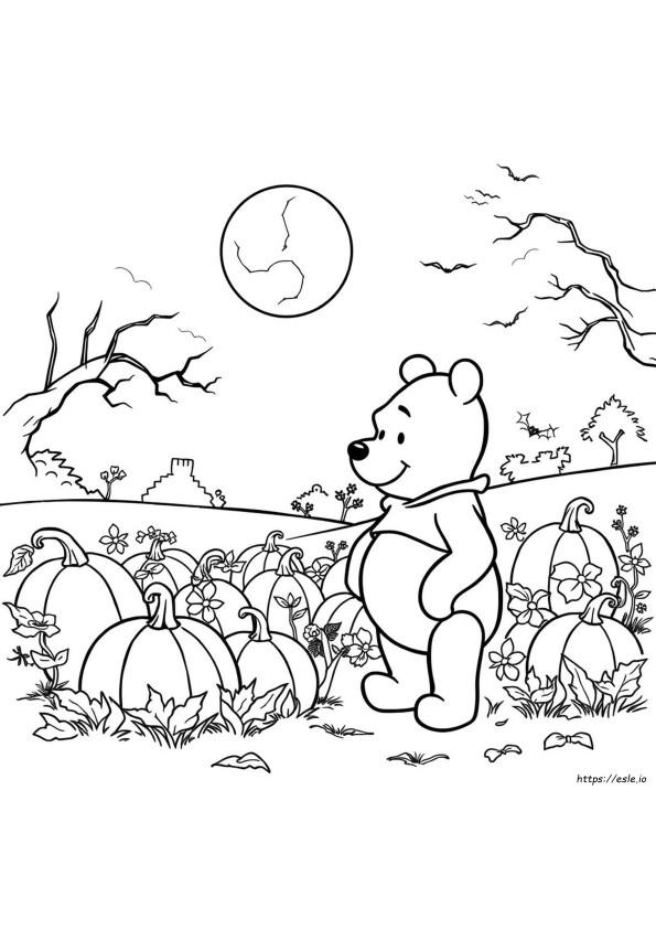 Halaman Mewarnai Winnie The Pooh Halloween