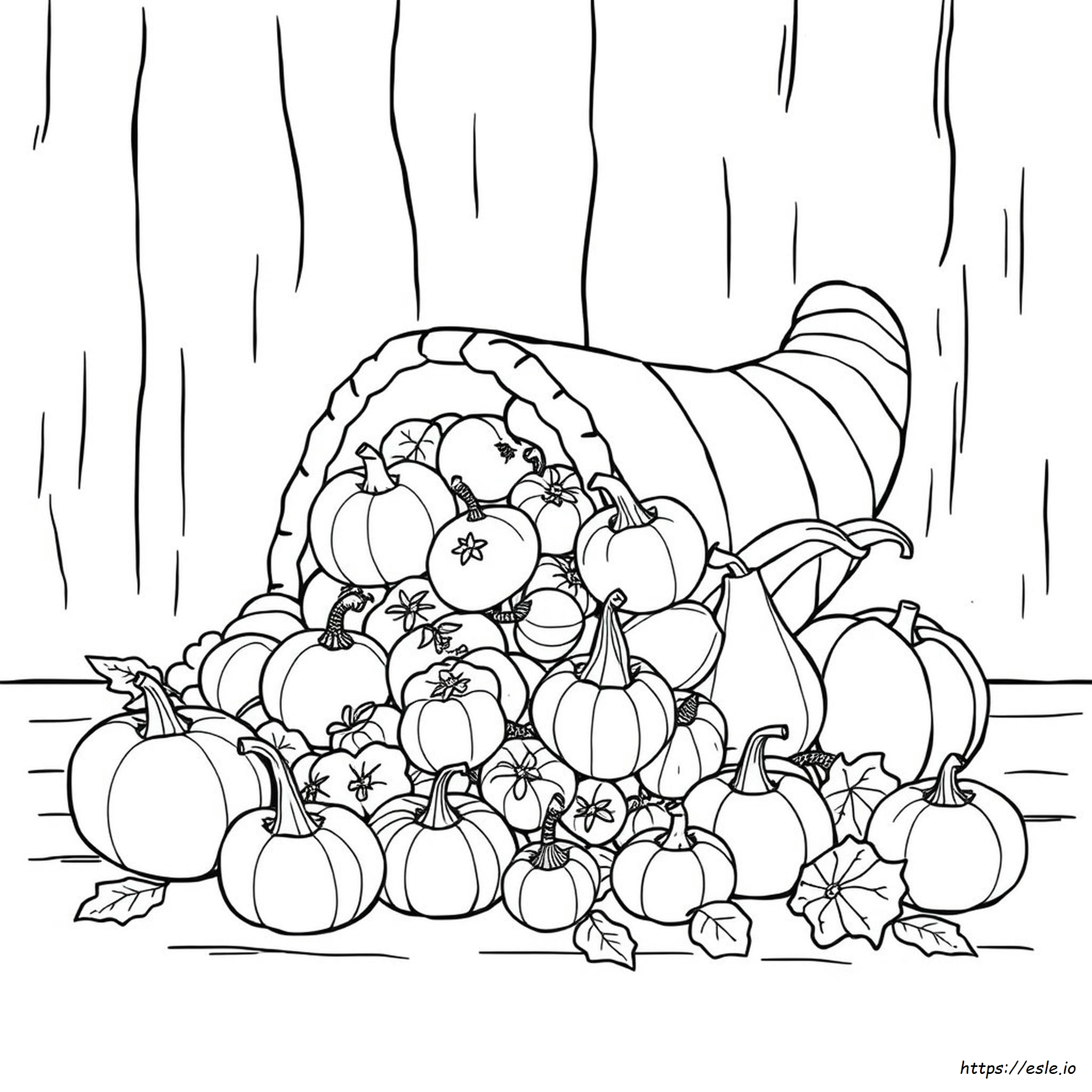 Cornucopia Fruits And Vegetables Coloring Pages