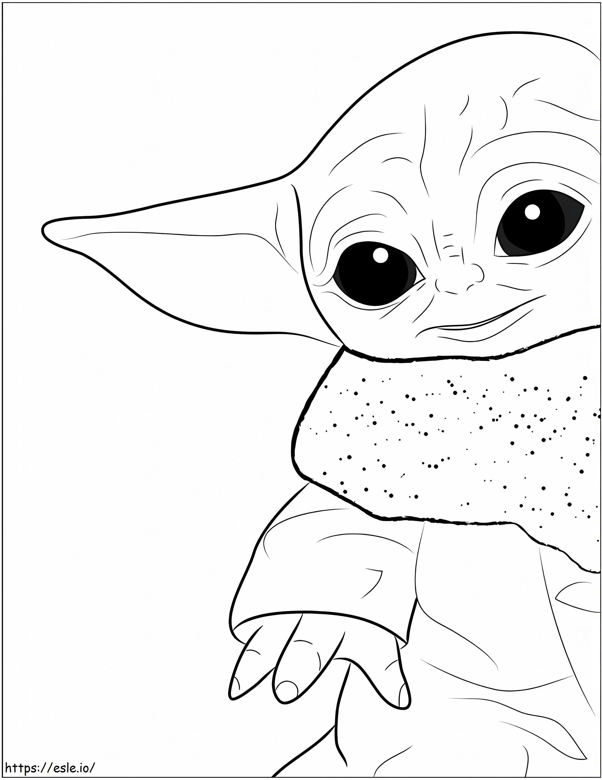 Coloriage Joli bébé Yoda à imprimer dessin